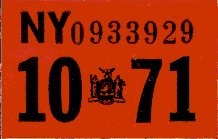 NY 71 Validation Sticker