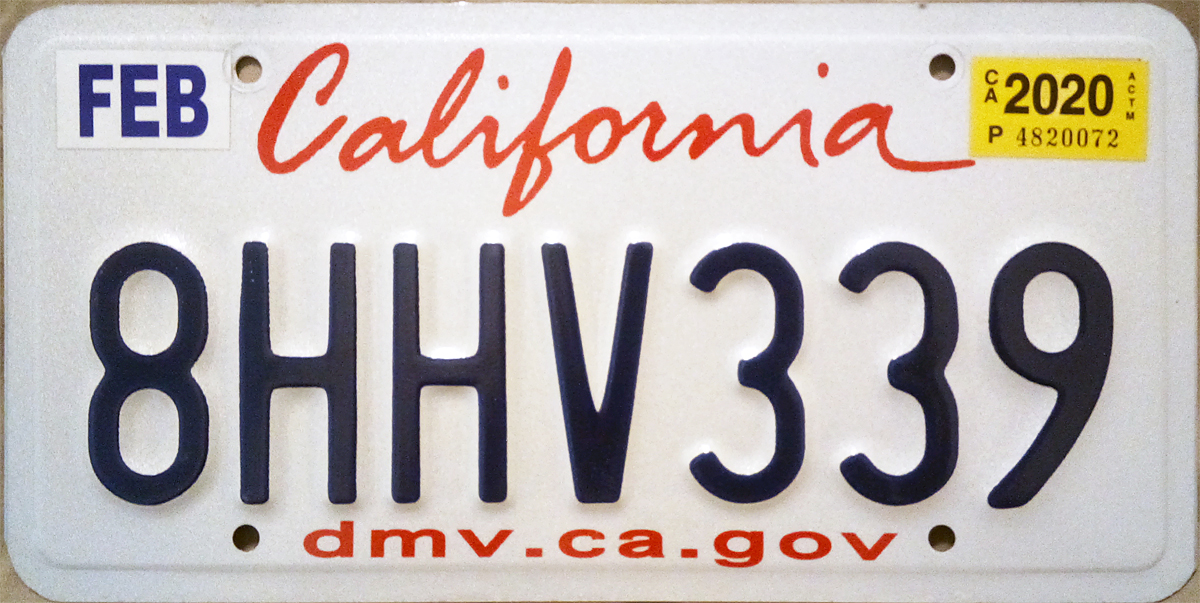805 California License Plate Sticker