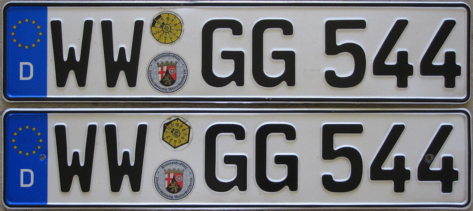 German License Plate Registration Seal & Inspection Sticker Frankfurt Germany 