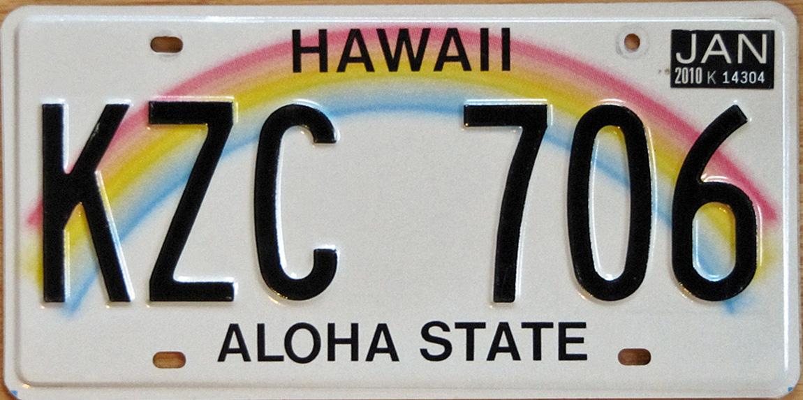 Tag Hawaii License Plate Registration Sticker HI 1973 1975 DMV YOM 1974 