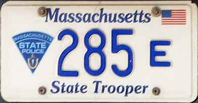 Massachusetts State Police Flat Novelty Car License Plate 
