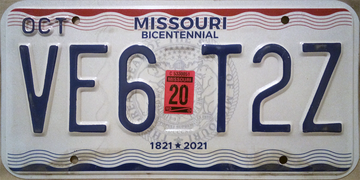 Early Series 22 Missouri From Post Cereal Mini License Plates 