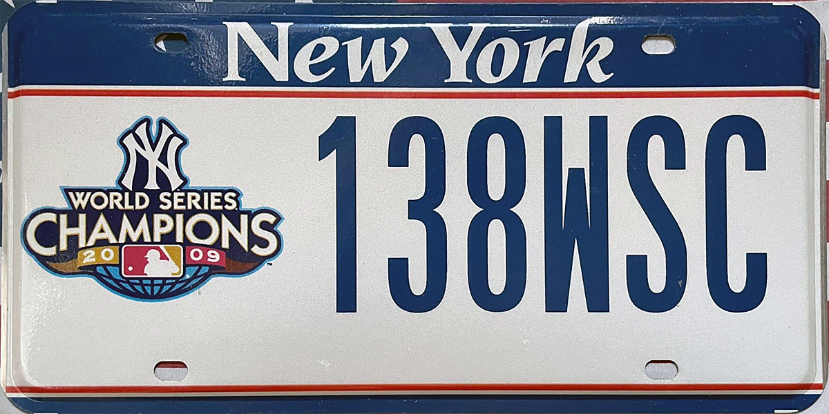 New York DMV  New York Yankees World Series Champions 2009